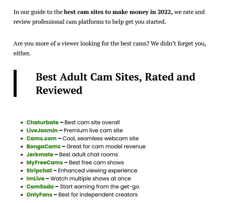 screenshot of the false best cam sites ranking list by happymag